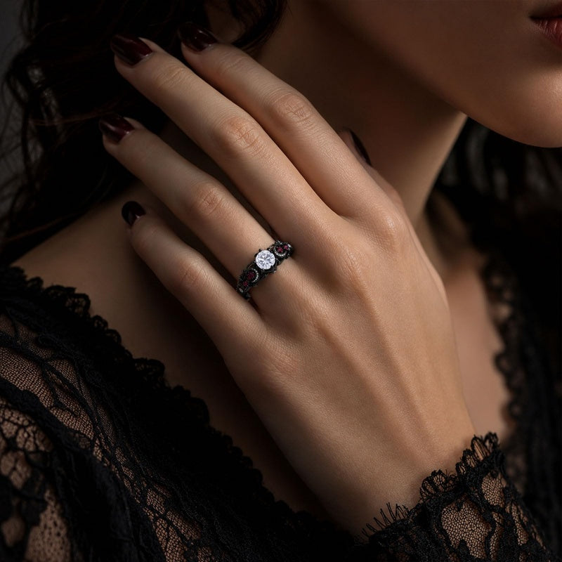 Sterling Silver 10K 14K 18K Gold Custom Engraved Moissanite Engagement Wedding Ring
