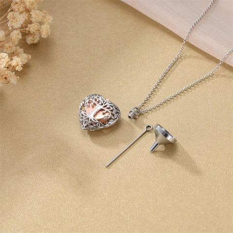 Sterling Silver Tree Of Life Urn Necklace for Ashes