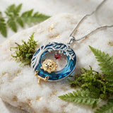 Sterling Silver Blue Crystal  Tree of Life Raccoon Bunny Cat Corgi  Pendant  Necklace  Anniversary Birthday Gifts