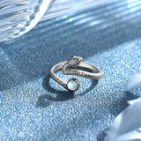 Sterling Silver  Moonstone Snake Fox Cat Octopus Wolf Ring