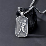 Sterling Silver Dog Tag Baseball Basketball Softball Soccer Pendant Necklace for Men