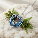 Sterling Silver Blue Crystal  Tree of Life Raccoon Bunny Cat Corgi  Pendant  Necklace  Anniversary Birthday Gifts