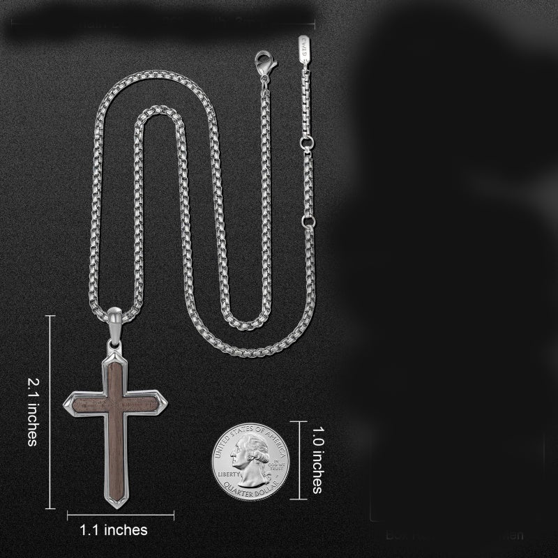 14K Gold Plated Wooden Cross Necklace  Christian Jewelry Gifts for Men