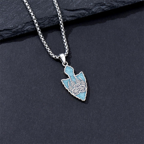 Sterling Silver Arrowhead Bear Claw Viking Compass Pendant Necklace
