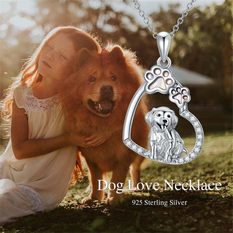 Sterling Silver Paw Print Poodle Corgi French Schnauzer Chihuahua Dachshund Golden Retriever Pug Pendant  Necklace