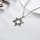 Star of David Necklace Sterling Silver Jewish Necklace for Men