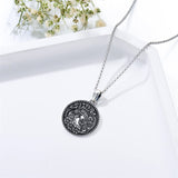 Sterling Silver Sunflower Medusa Triple Moon Goddess Amulet Pendant Necklace