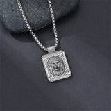 Sterling Silver Eagles Wolf Lion Pendant Necklace For Men with Stainless Steel Chain