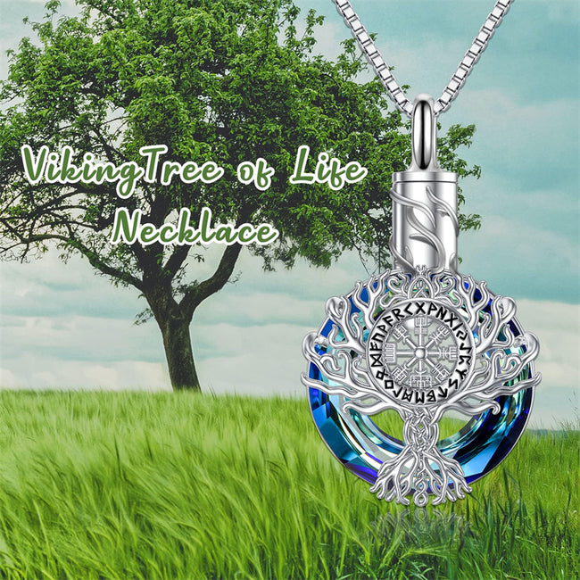 Tree of Life Necklace 925 Sterling Silver Viking Pendant Necklace Tree of Life Jewelry Gifts for Women Men for Birthday Christmas