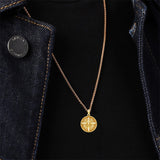 Sterling Silver Faith Bible Lion Pendant Necklace for Men