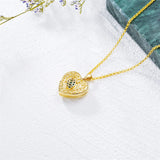 10K 14K 18K Solid Gold Heart Personalized Photo Starburst Cross Rose Wings Butterfly Turtle Celtic Pendant Necklace