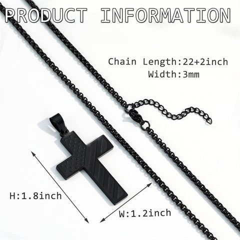 Stainless Steel Inspirational Bible Verse American Flag Pendant Necklace for Men