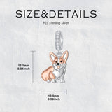 Sterling Silver Pit Bull Schnauzer Yorkie Corgi Dachshund Dog Charm Beads Fits Bracelets & Necklaces  for Women