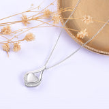 Sterling Silver Personalized Engraved Moss Agate Larimar Moonstone Opal Turquoise Urn Necklace for Ashes