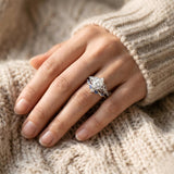 Sterling Silver 10K 14K 18K Gold 1CT-4CT Heart Round Teardrop Oval Moissanite Engagement Rings Set for Women