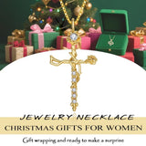 14K Gold Plated Birthstone Cross Necklace for Women Faith Necklace Christian Jewelry