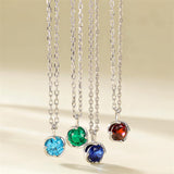 10K 14K 18K White Gold Birthstone  Flower Pendant Necklace Mothers Day Gift