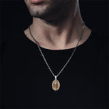 Sterling Silver Saint Christopher St Michael Saint Sebastian Amulet Pendant Necklace