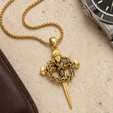 Crown of Thorns Religious Nail Cross Pendant Necklace