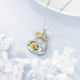 Sterling Silver Bunny Girl Pendant Necklace With Engraved Always in My Heart