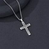 Sterling Silver Cross Christian Pendant Necklace