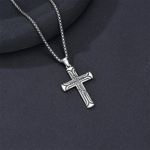 Sterling Silver Cross Christian Pendant Necklace