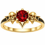 Sterling Silver 10K 14K 18K Gold Personalized Gothic Skull Ring Exquisite Spooky Jewelry for Halloween Lovers