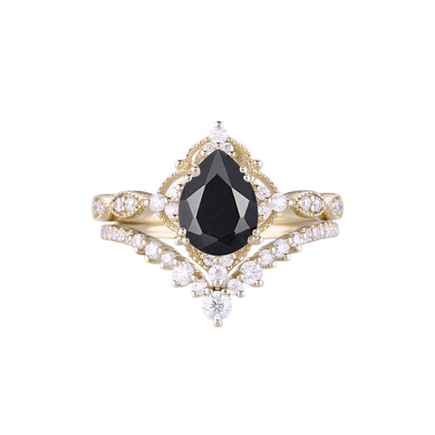 Sterling Silver 10K 14K 18K Gold Pear Shaped Gemstone Engagement Ring