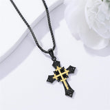 Sterling Silver Wooden Cross Pendant Necklace