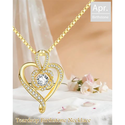 Sterling Silver Round Birthstone Necklace for Women