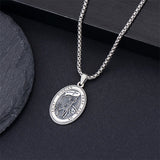 Sterling Silver Saint Joseph St Michael Saint Peter Saint Christopher Religious Pendant Necklace
