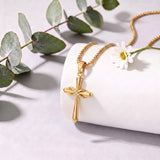 14K Gold Plated Birthstone Infinity  Cross Pendant NecklaceJewelry for Women