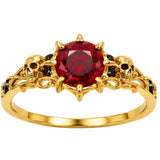 Sterling Silver 10K 14K 18K Gold Personalized Gothic Skull Ring Exquisite Spooky Jewelry for Halloween Lovers