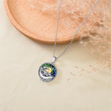 Sterling Silver Abalone Shell Whale Pendant Necklace
