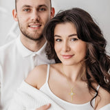 Minimalist Cross Pendant Necklace 14K Gold Plated for Women Faith Jewelry Religious Gifts