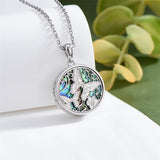Sterling Silver Abalone Shell Butterfly Photo Locket Necklace