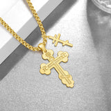 14K Gold Plated  Cross Necklace Religious Amulets Jewelry Gifts