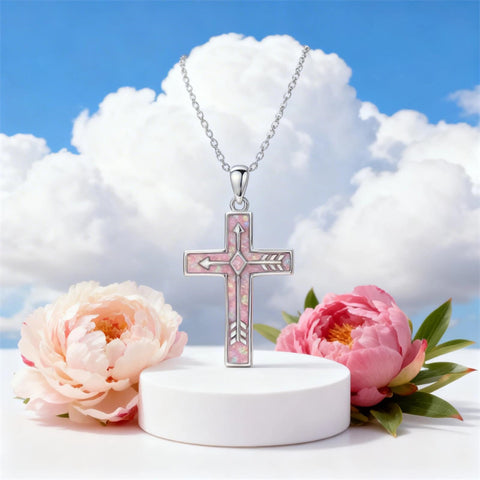 Sterling Silver Cross Pendant Necklace for Women Southwestern Cross Jewelry Gifts