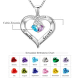 14K Gold 2  Simulated Birthstone Personalized Engraved Pendant Necklace for Women