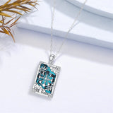 Sterling Silver Turquoise Empress The Lovers  The Moon Wheel Of Fortune The Sun Tarot Card Pendant Necklace