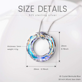 925 Sterling Silver Circle Necklace with Austrian Crystal, Jewelry for Women Teen Girls