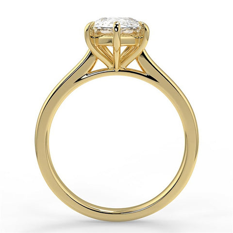 2ct 10K/14K/18K Gold Round Pear Oval Princess Cut Moissanite Engagement Ring