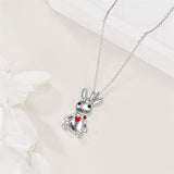 odoo Necklace Sterling Silver Witch Voodoo/Evil Bunny Pendant Gothic Jewelry Gifts for Women Girls