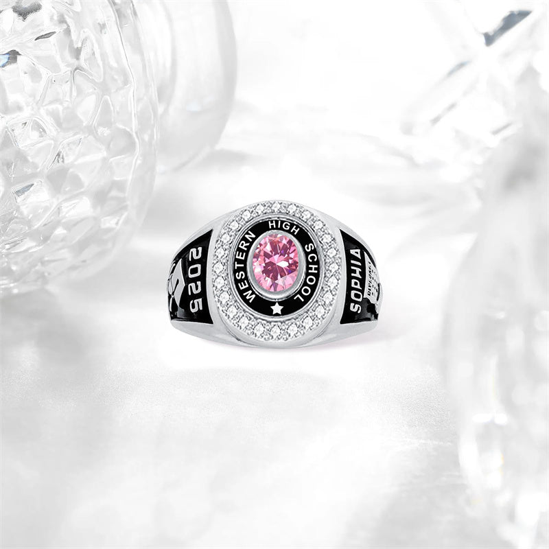 Sterling Silver Custom Engraved High School College Class Ring