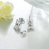 Dog Earrings for Women 925 Sterling Silver French Bulldog Earrings Animal Dog Jewelry Gifts for Girls Women