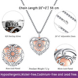 Urn Necklace for Ashes Cremation Jewelry 925 Sterling Silver Memorial Necklace Urn for Human Ashe of Loved Ones