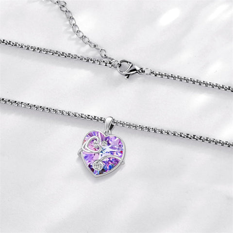 Sterling Silver Crystal Guardian Angel Caduceus Pendant Necklace