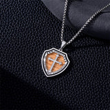 Sterling Silver Wooden Cross Pendant Necklace