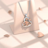 Sterling Silver Moissanite Mom Heart Pendant Necklace