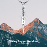 Sterling Silver Viking Dagger Pendant Necklace